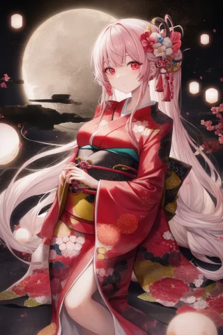 cheveux longs, femme, Chef-d'œuvre, kimono